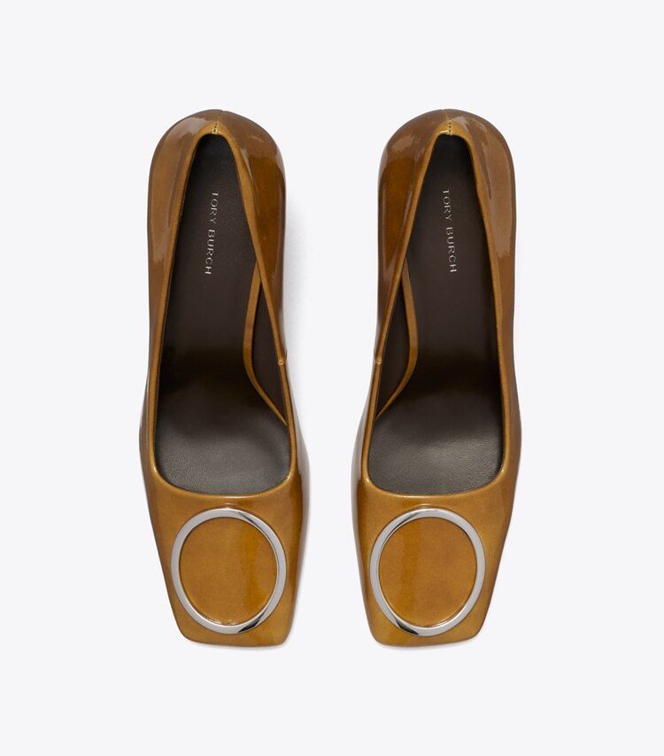 Tory Burch designer escarpins Escarpin Ring dans CARAMEL TAN / SILVER vue du dessus