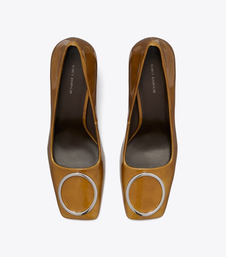 Tory Burch designer escarpins Escarpin Ring dans CARAMEL TAN / SILVER vue du dessus