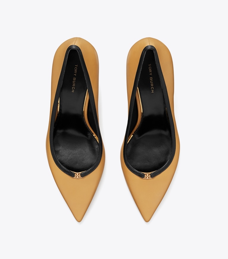 Tory Burch designer escarpins Escarpins à boucle Double T in GINGER SHORTBREAD / LIGHT CREAM angle