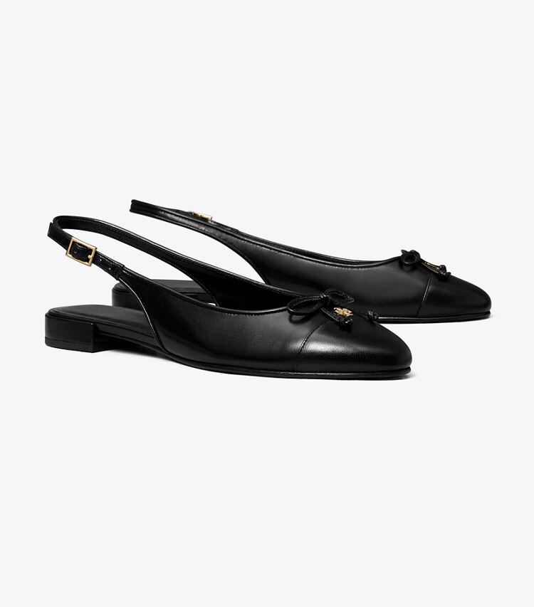 Tory Burch designer mocassins Escarpins à bride arrière et bout contrasté in PERFECT BLACK / PERFECT BLACK angle