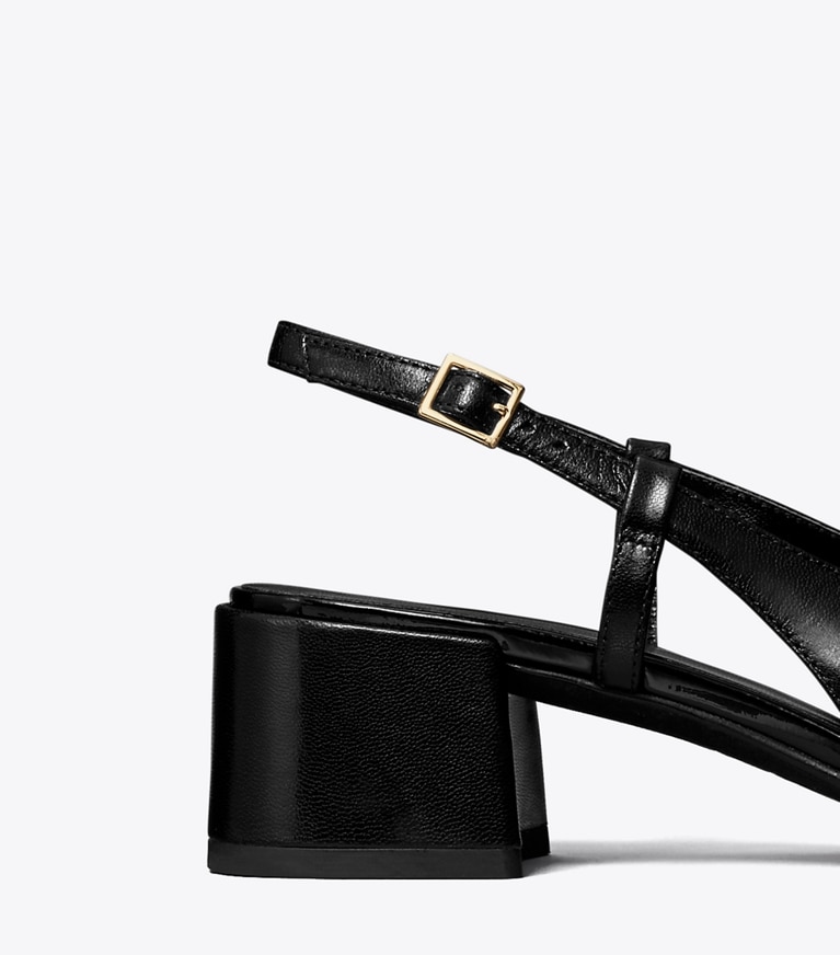 Tory Burch designer escarpins Escarpins à bride arrière et bout contrasté in PERFECT BLACK / PERFECT BLACK angle