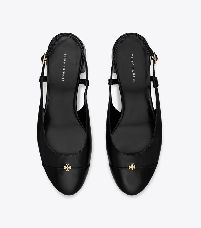 Tory Burch designer escarpins Escarpins à bride arrière et bout contrasté in PERFECT BLACK / PERFECT BLACK angle