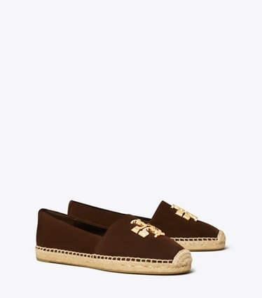 Tory Burch designer espadrillas Espadrillas Eleanor in DARK COCOA / GOLD angle