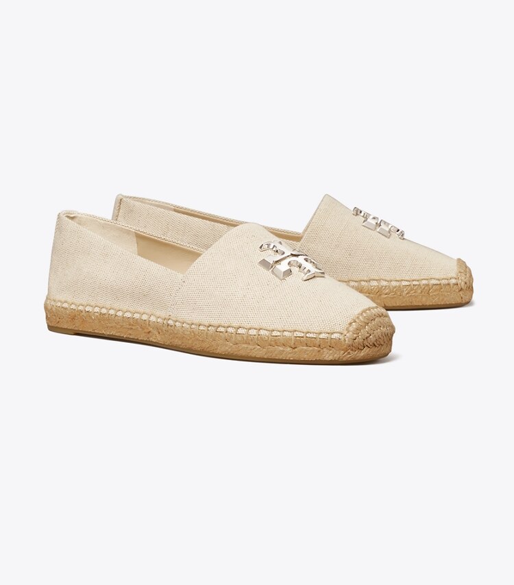 Tory Burch designer espadrillas Espadrillas Eleanor in NEW CREAM / SILVER angle