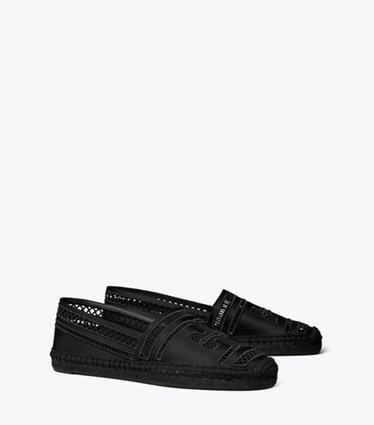 Tory Burch designer espadrillas Espadrillas intrecciate aperte in PERFECT BLACK angle
