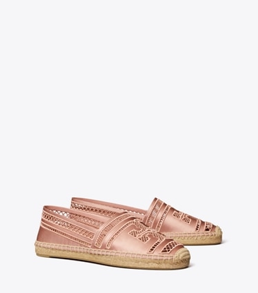 Tory Burch designer espadrillas Espadrillas intrecciate aperte in VINTAGE MAUVE angle