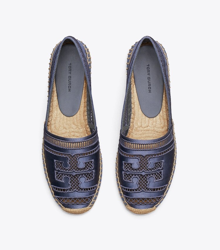 Tory Burch designer espadrilles Espadrille à tissage ouvert dans BLUESTONE vue du dessus