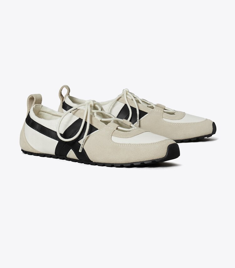 Tory Burch designer baskets Espadrille ballerine Hank dans CREAM / PERFECT BLACK / CREAM angle