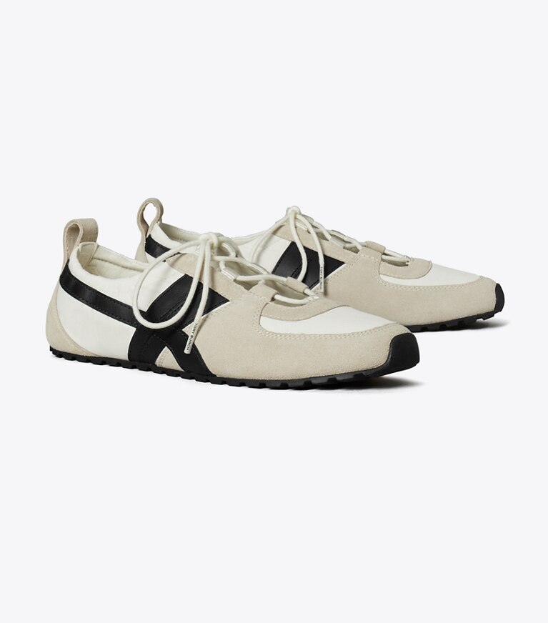 Tory Burch designer baskets Espadrille ballerine Hank dans CREAM / PERFECT BLACK / CREAM angle