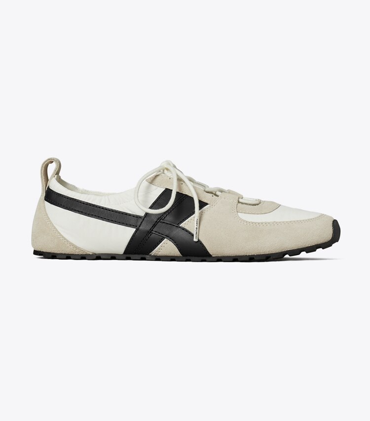 Tory Burch designer baskets Espadrille ballerine Hank dans CREAM / PERFECT BLACK / CREAM de côté