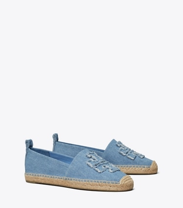 Tory Burch designer espadrilles Espadrille Double T dans DENIM angle