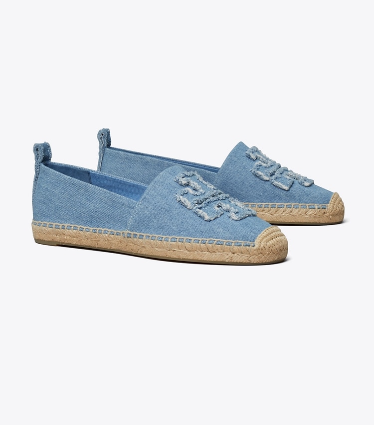 Tory Burch designer espadrilles Espadrille Double T dans DENIM angle
