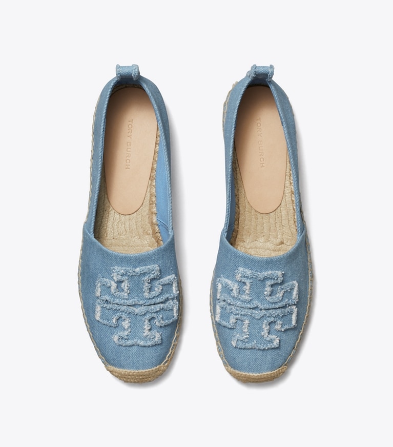 Tory Burch designer espadrilles Espadrille Double T dans DENIM vue du dessus