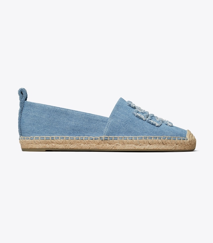 Tory Burch designer espadrilles Espadrille Double T dans DENIM de côté