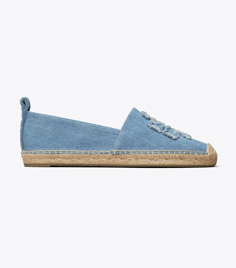 Tory Burch designer espadrilles Espadrille Double T dans DENIM de côté