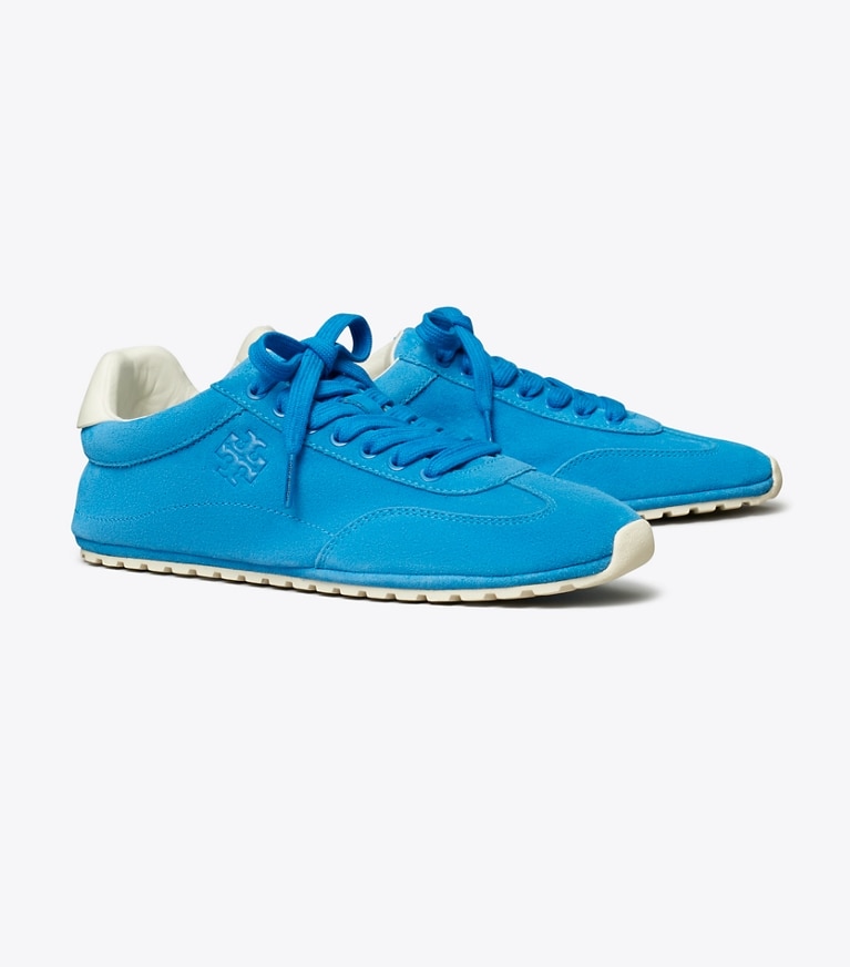 Tory Burch designer baskets Espadrille field dans CAVE BLUE / BLANC angle