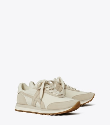 Tory Burch designer sneakers Espadrille Hank dans NEW IVORY / CALCARE / TITANIUM WHITE angle