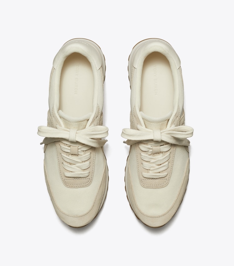Tory Burch designer baskets Espadrille Hank dans NEW IVORY / CALCARE / TITANIUM WHITE vue du dessus