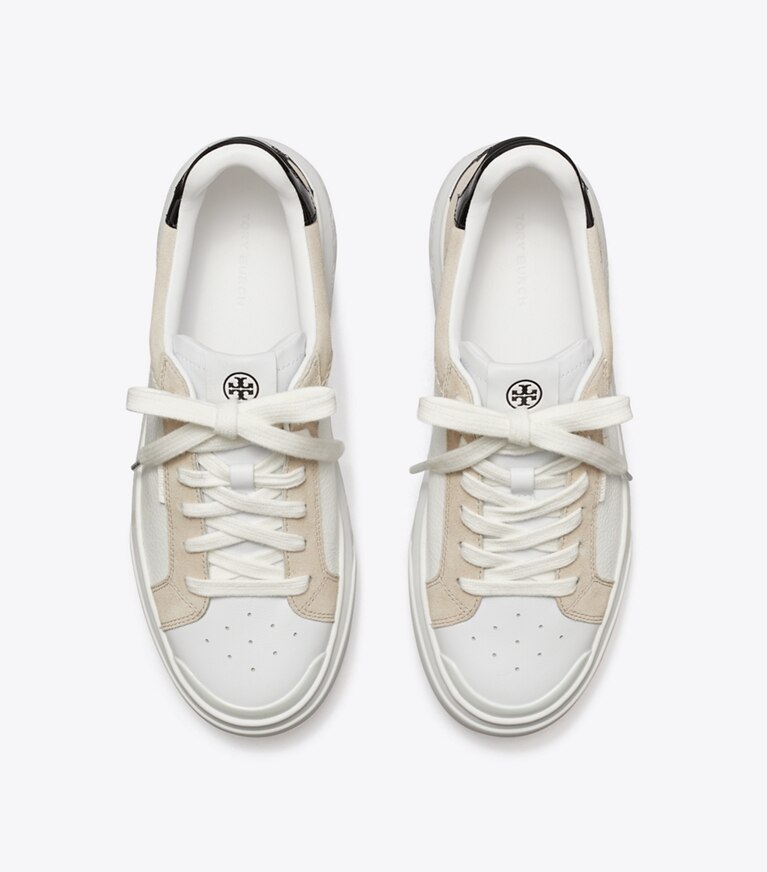 Tory Burch designer baskets Espadrille Ladybug dans TITANIUM WHITE / BLACK vue du dessus