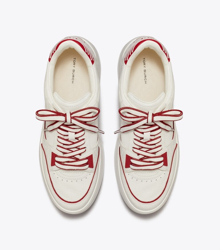 Tory Burch designer baskets Espadrille Stage dans BLANC / BLANC / TORY RED supplémentaire