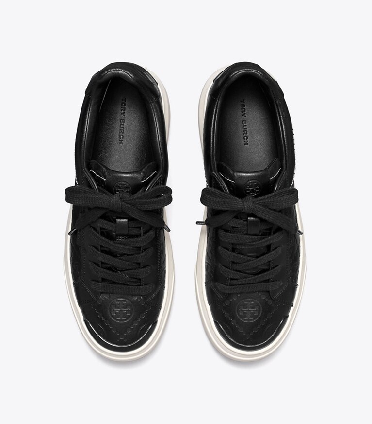 Tory Burch designer baskets Espadrille T Monogram Coccinelle dans PERFECT BLACK / PERFECT BLACK vue du dessus