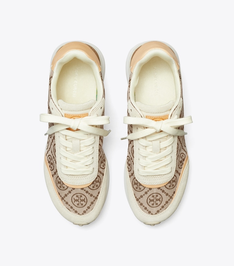 Tory Burch designer baskets Espadrille T Monogram Destiny dans HAZEL / RIVER ROCK vue du dessus