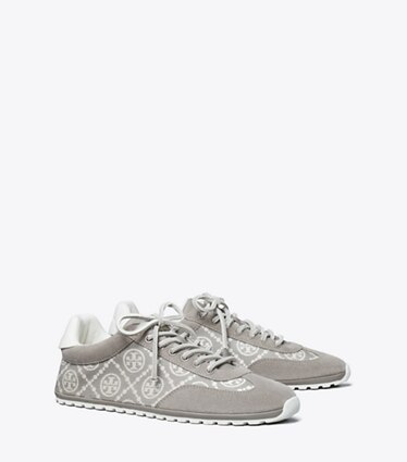 Tory Burch designer baskets Espadrille T Monogram Field dans GRAY TMONO / FOG GRAY / BROWN angle