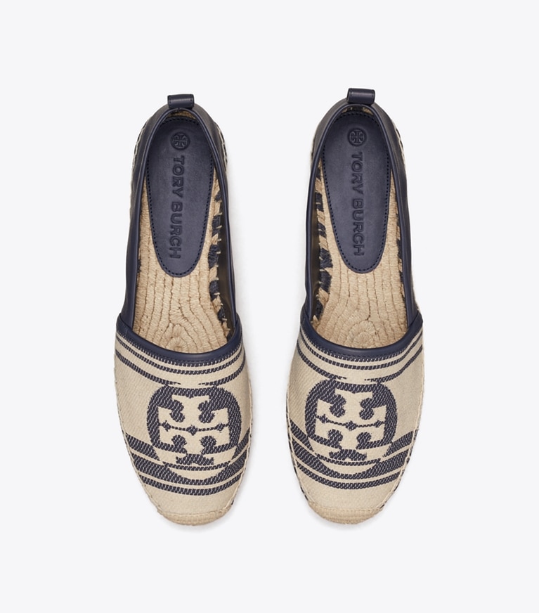 Tory Burch designer espadrilles Espadrille Tory Burch dans Navy vue du dessus
