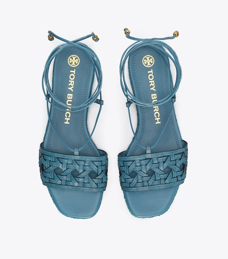 Tory Burch designer espadrilles Espadrille tressée dans BRISK BLUE vue du dessus