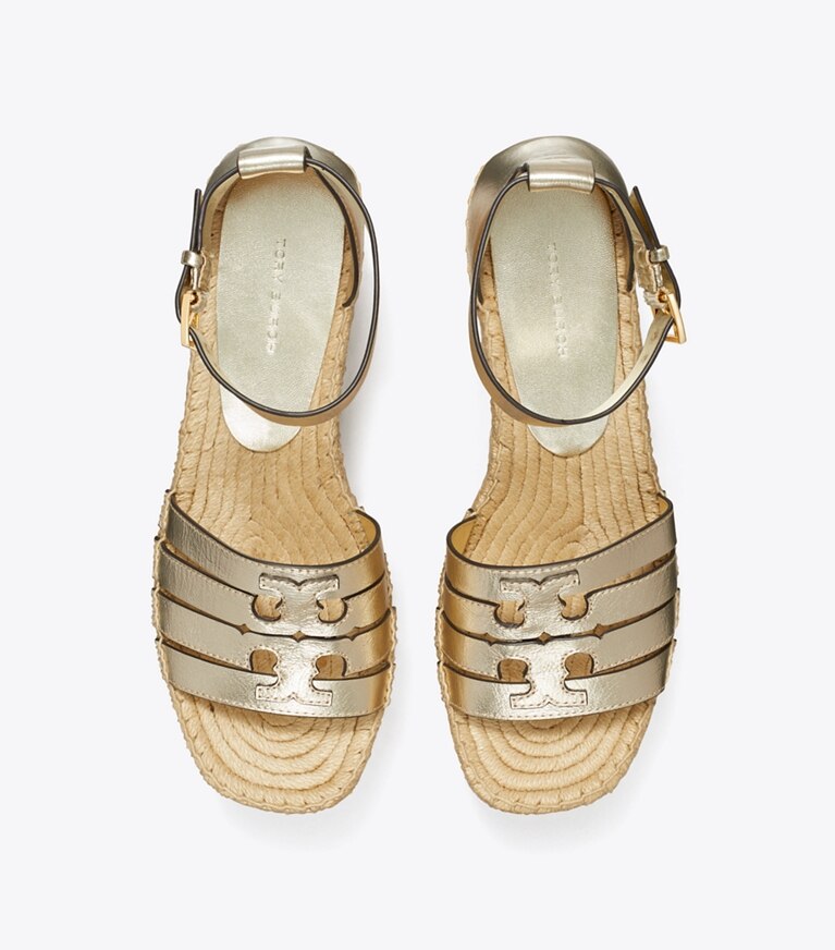 Tory Burch designer espadrilles Espadrilles à plateforme Ines dans SPARK GOLD vue du dessus