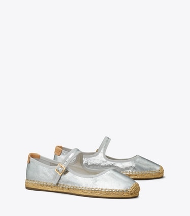 Tory Burch designer espadrilles Espadrilles babies in SILVER / GRAY / NATURAL angle