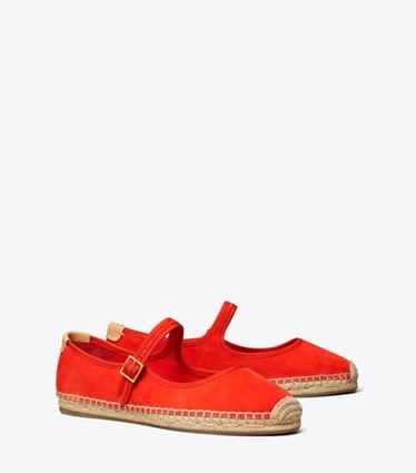 Tory Burch designer espadrilles Espadrilles babies in BLAZING RED / BLAZING RED / NATURAL angle