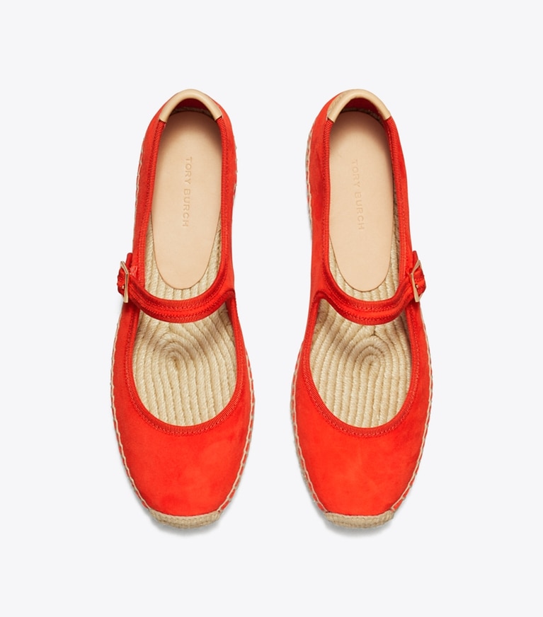 Tory Burch designer espadrilles Espadrilles Mary Jane dans BLAZING RED / BLAZING RED / NATURAL vue du dessus