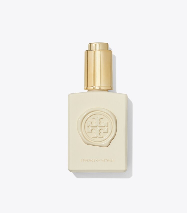 Tory Burch designer perfume Essence Of Vetiver Layering Oil in ESSENCE OF DREAMS IVORY front