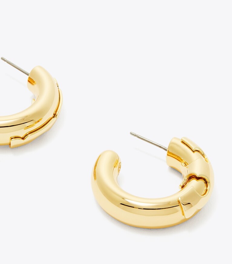 Tory Burch designer ohrringe Essential Creole in Tory Gold front
