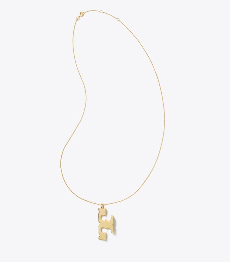 Tory Burch designer necklaces Essential Pendant Necklace in Tory Gold front