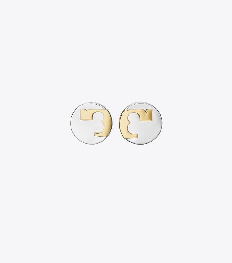 Tory Burch designer orecchini Essential Stud Earring in Tory Gold / Tory Silver front