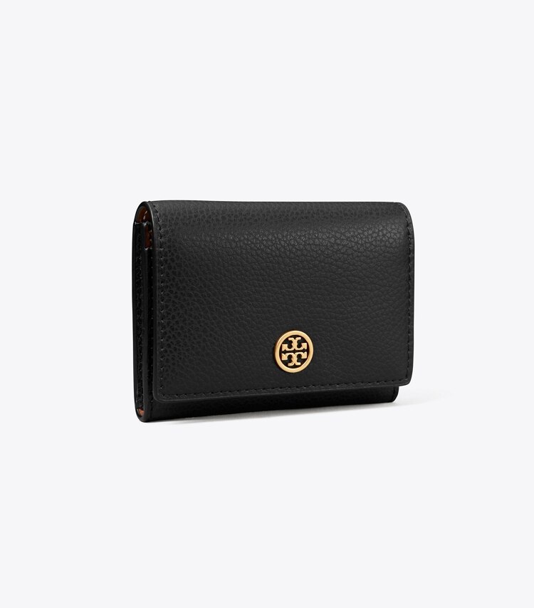 Tory Burch diseñador tarjeteros Estuche para tarjetas de presentación Robinson en Black ángulo