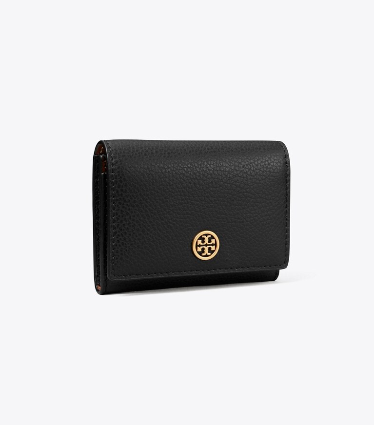 Tory Burch diseñador tarjeteros Estuche para tarjetas de presentación Robinson en Black ángulo