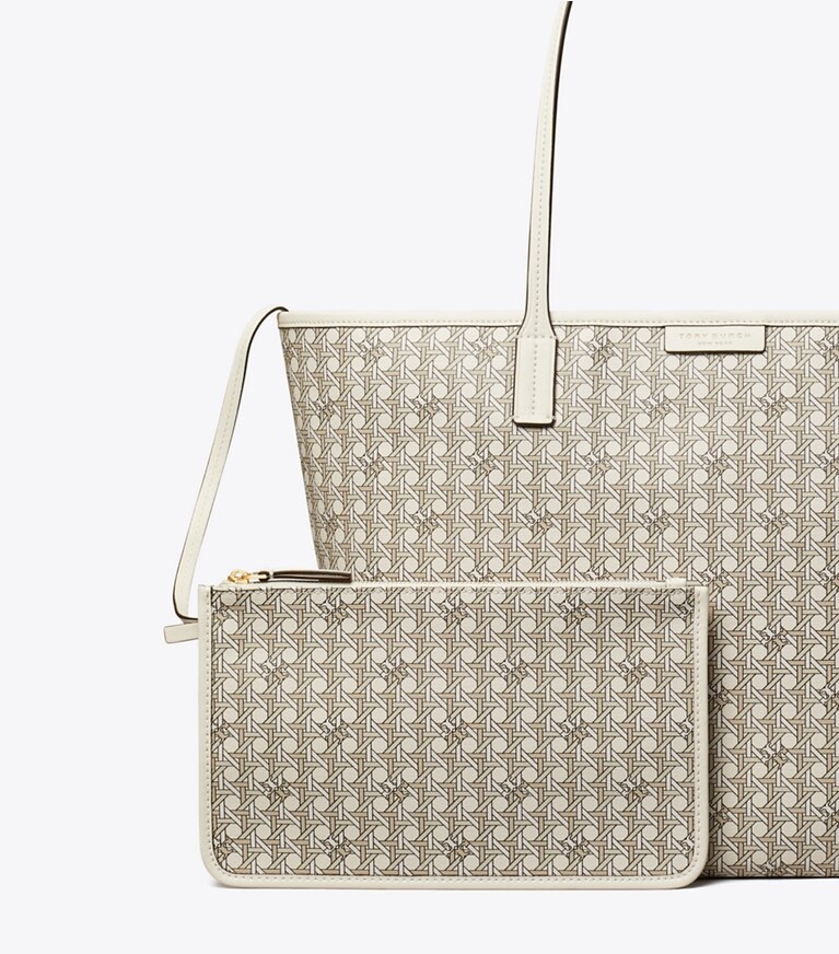 Tory Burch designer tote bags Ever-Ready Open Tote in NEW IVORY angle