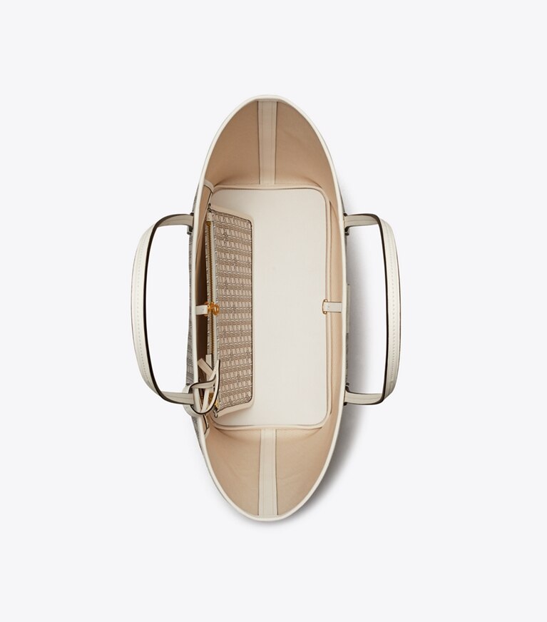 Tory Burch designer tote bags Ever-Ready Open Tote in NEW IVORY angle