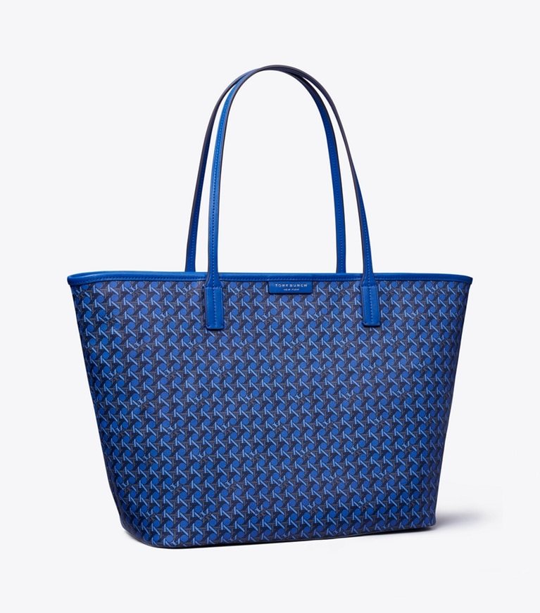 Tory Burch designer tote bags Ever-Ready Tote Bag mit Reißverschluss in Mediterranean Blue angle