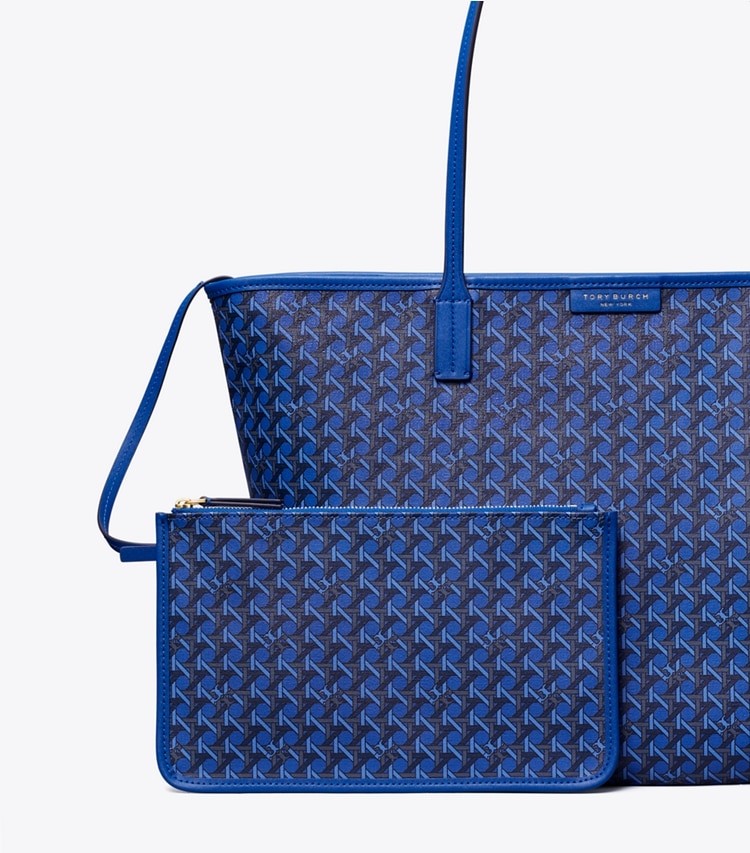 Tory Burch designer tote bags Ever-Ready Tote Bag mit Reißverschluss in Mediterranean Blue detail