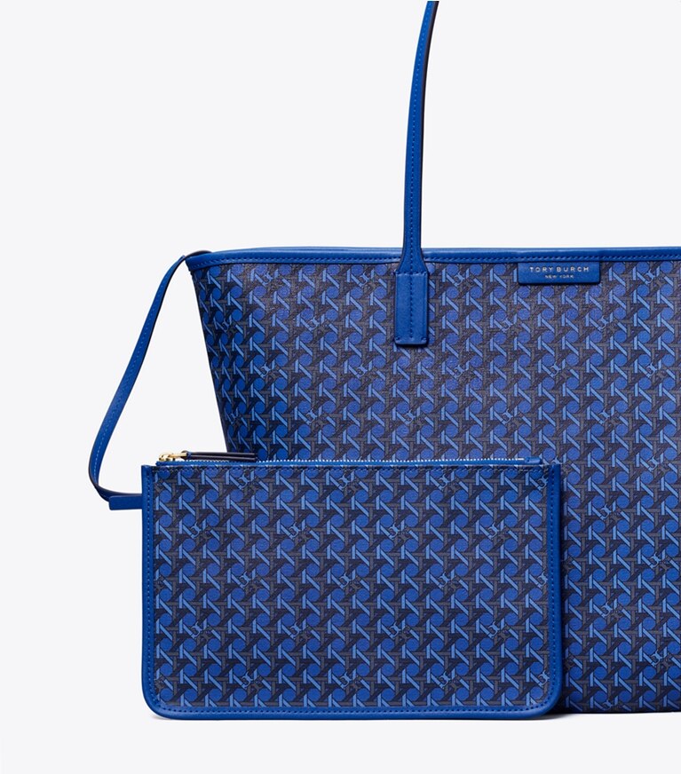 Tory Burch designer tote bags Ever-Ready Tote Bag mit Reißverschluss in Mediterranean Blue angle