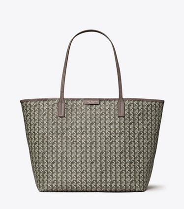 Tory Burch designer tote bags Ever-Ready Tote Bag mit Reißverschluss in Zinc front