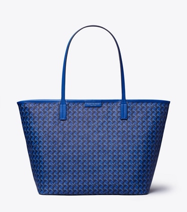 Tory Burch designer tote bags Ever-Ready Tote Bag mit Reißverschluss in Mediterranean Blue front