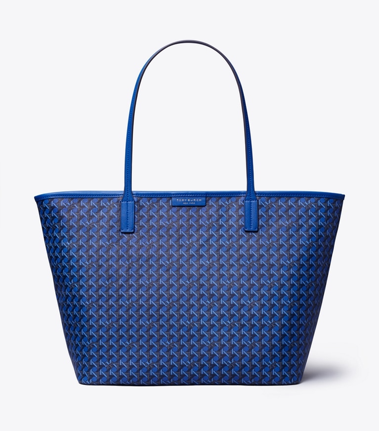 Tory Burch designer tote bags Ever-Ready Tote Bag mit Reißverschluss in Mediterranean Blue angle