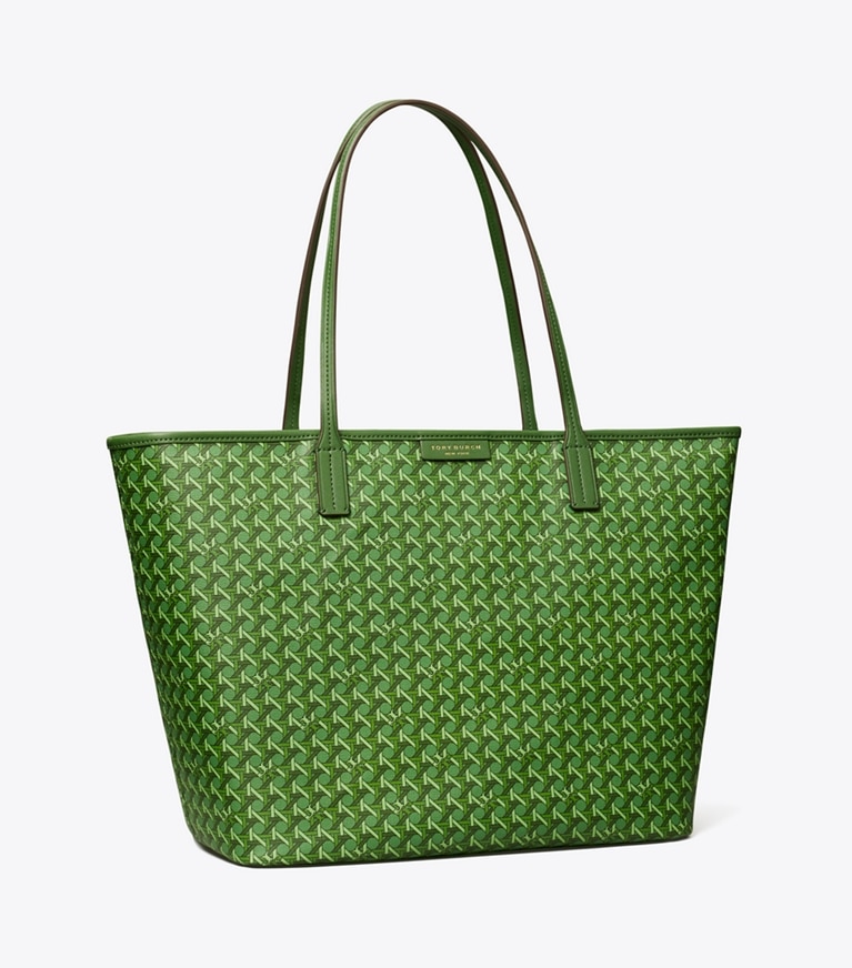 Tory Burch designer トートバッグ エバーレディ ジップ トート in Arugula angle