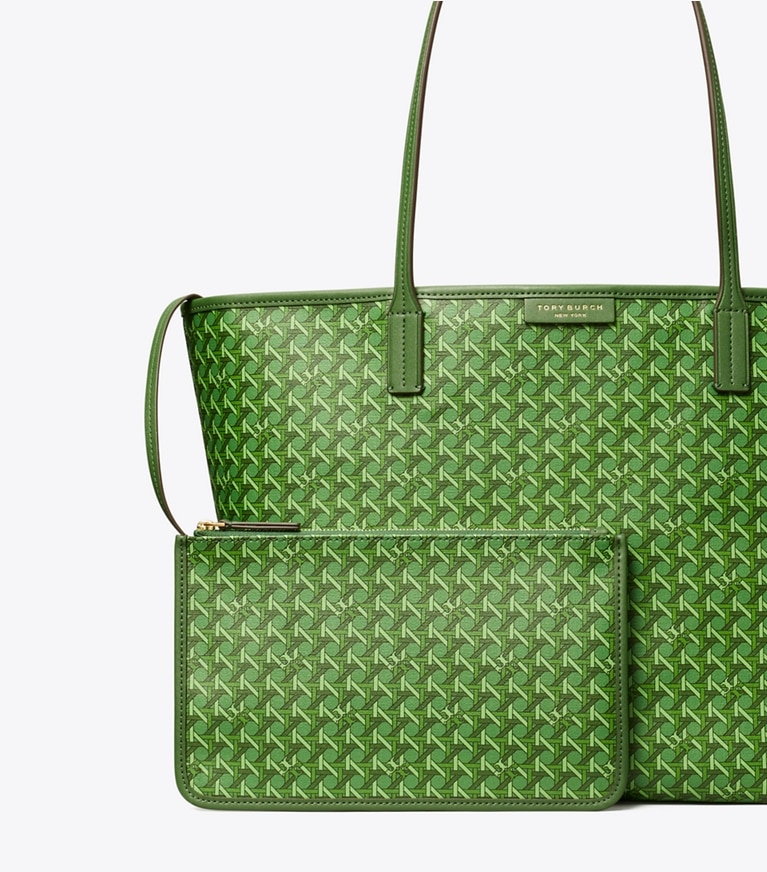 Tory Burch designer トートバッグ エバーレディ ジップ トート in Arugula angle