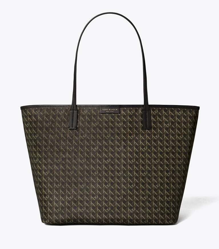 Tory Burch designer tote bags Ever-Ready Zip Tote in Black angle